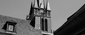 Preview wallpaper church, towers, roofs, architecture, black and white