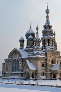 Preview wallpaper church, village, spassky church, yaroslavl region, snow, winter