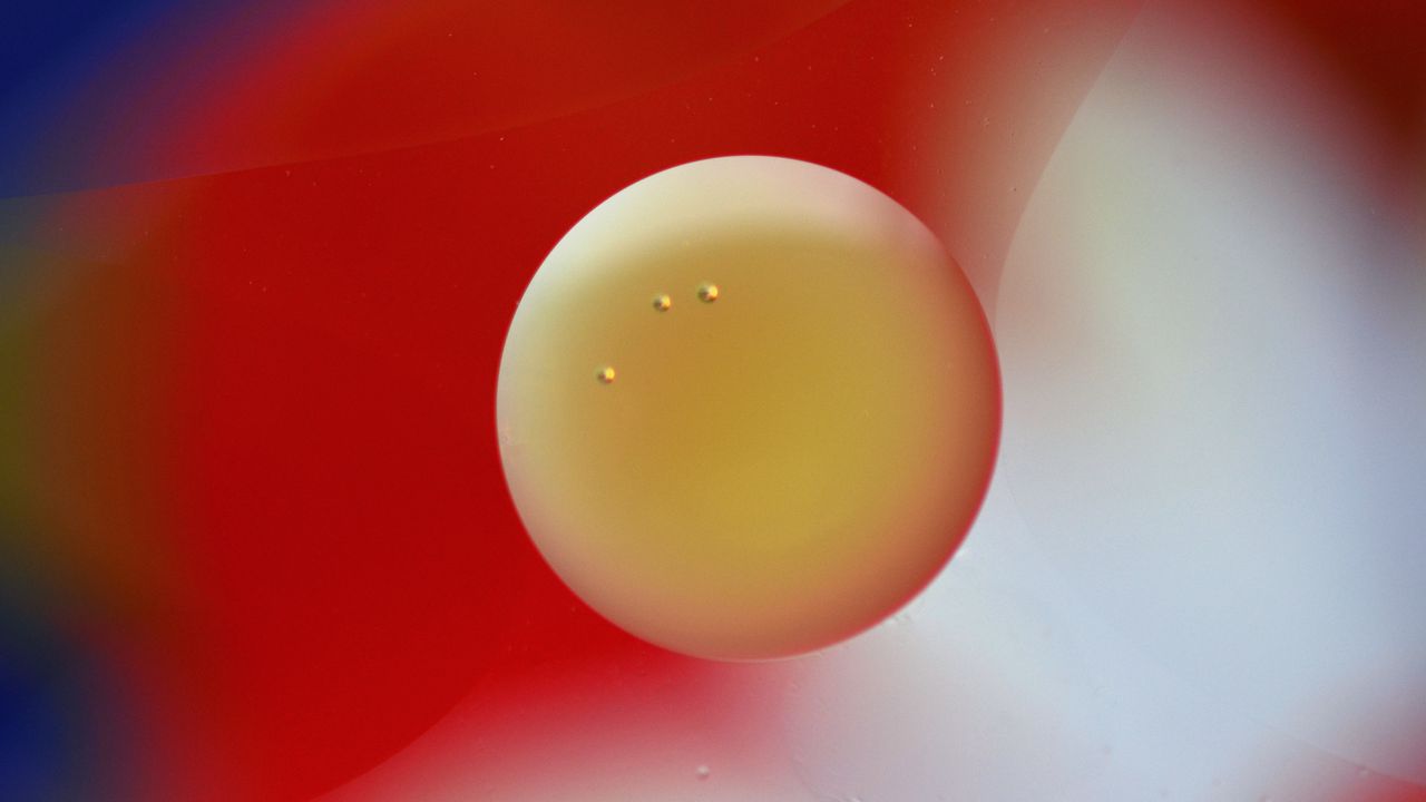 Wallpaper circle, bubbles, red