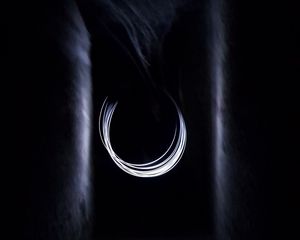 Preview wallpaper circle, dark, long exposure, black