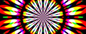 Preview wallpaper circle, flower, stripes, abstraction, bright