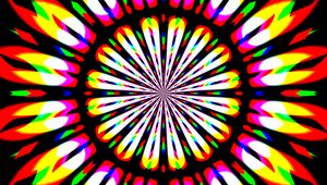 Preview wallpaper circle, flower, stripes, abstraction, bright
