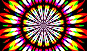 Preview wallpaper circle, flower, stripes, abstraction, bright