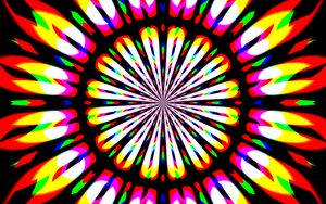 Preview wallpaper circle, flower, stripes, abstraction, bright