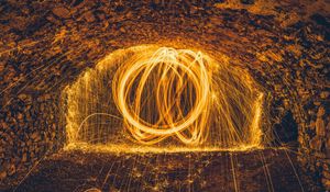 Preview wallpaper circle, freezelight, sparks, glow