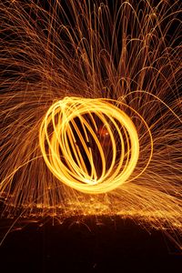 Preview wallpaper circle, freezelight, sparks, glow, night