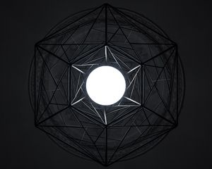 Preview wallpaper circle, glow, hexagon, geometry, dark