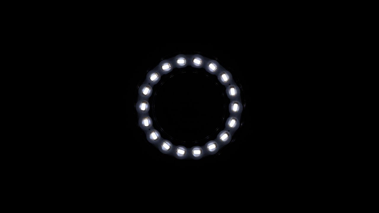 Wallpaper circle, light, neon, black