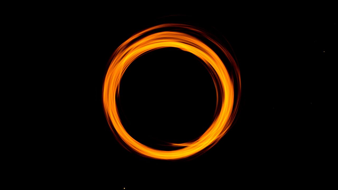 Wallpaper circle, light, portal, dark background