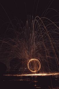 Preview wallpaper circle, light, sparks, freezelight, long exposure, abstraction