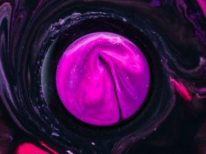 Preview wallpaper circle, paint, liquid, stains, purple