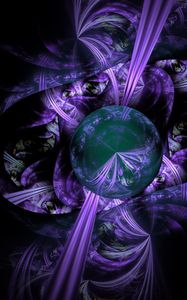 Preview wallpaper circle, rays, intersection, abstraction, purple