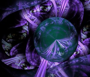 Preview wallpaper circle, rays, intersection, abstraction, purple