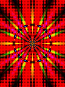 Preview wallpaper circle, rays, strokes, abstraction, bright, red