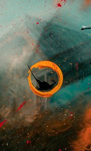 Preview wallpaper circle, spots, paint, glass, surface, abstraction