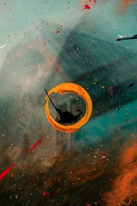 Preview wallpaper circle, spots, paint, glass, surface, abstraction