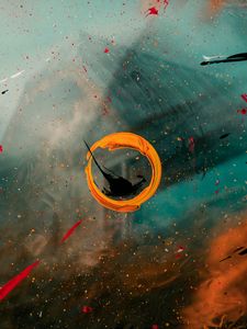 Preview wallpaper circle, spots, paint, glass, surface, abstraction