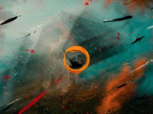 Preview wallpaper circle, spots, paint, glass, surface, abstraction