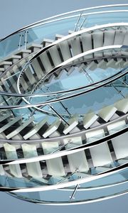 Preview wallpaper circle, staircase, glass, metal