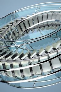 Preview wallpaper circle, staircase, glass, metal