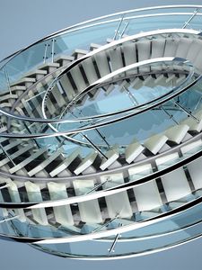 Preview wallpaper circle, staircase, glass, metal