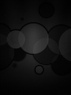 240x320 Wallpaper circles, background, grid, black white, dark