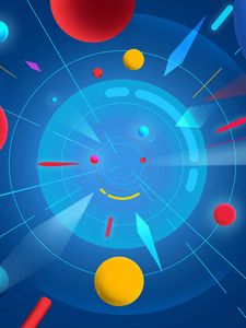 Preview wallpaper circles, balls, lines, multicolored