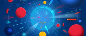 Preview wallpaper circles, balls, lines, multicolored