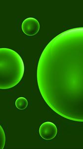 Preview wallpaper circles, balls, neon, glow, abstraction, green