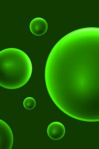 Preview wallpaper circles, balls, neon, glow, abstraction, green