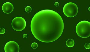 Preview wallpaper circles, balls, neon, glow, abstraction, green
