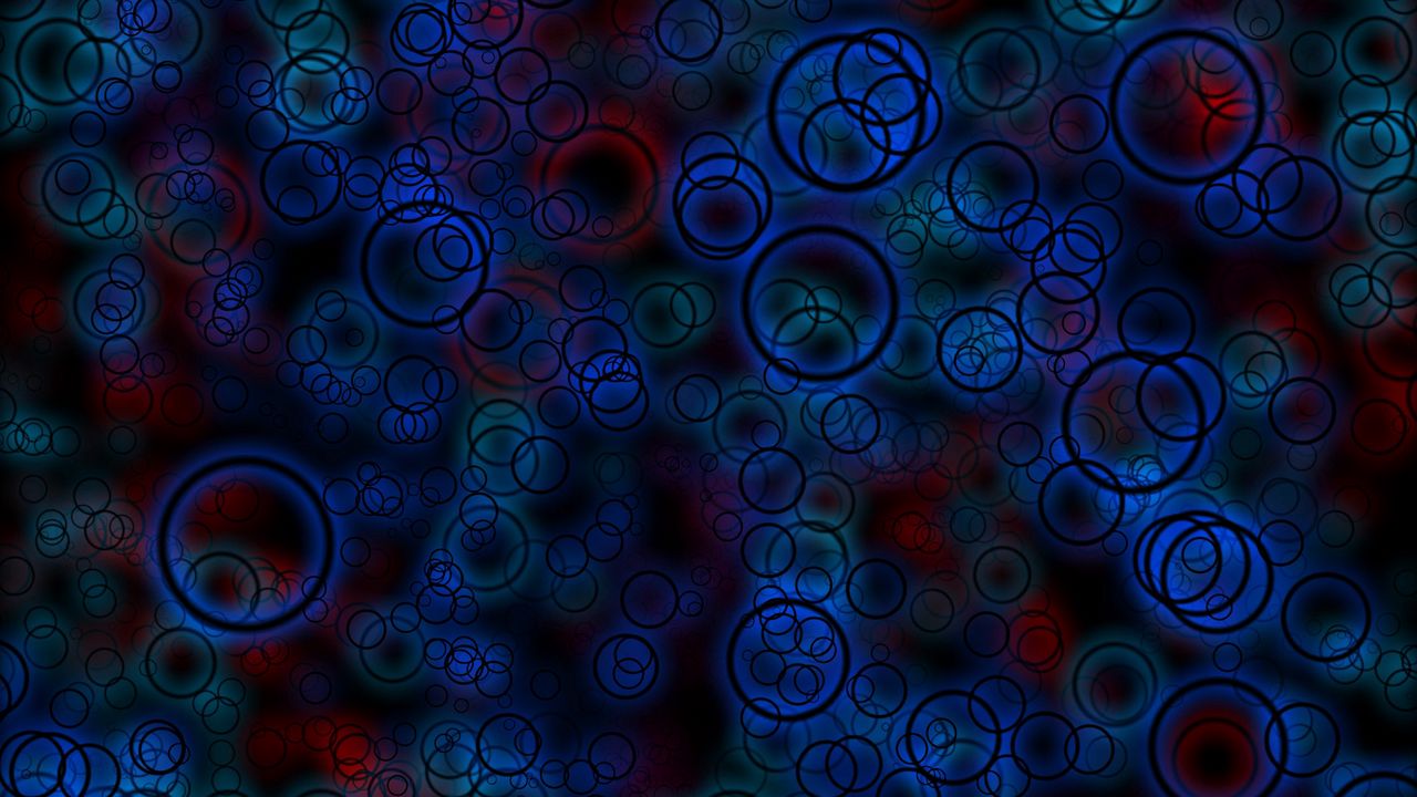 Wallpaper circles, blue, neon, light, shape, size