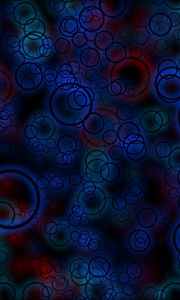 Preview wallpaper circles, blue, neon, light, shape, size