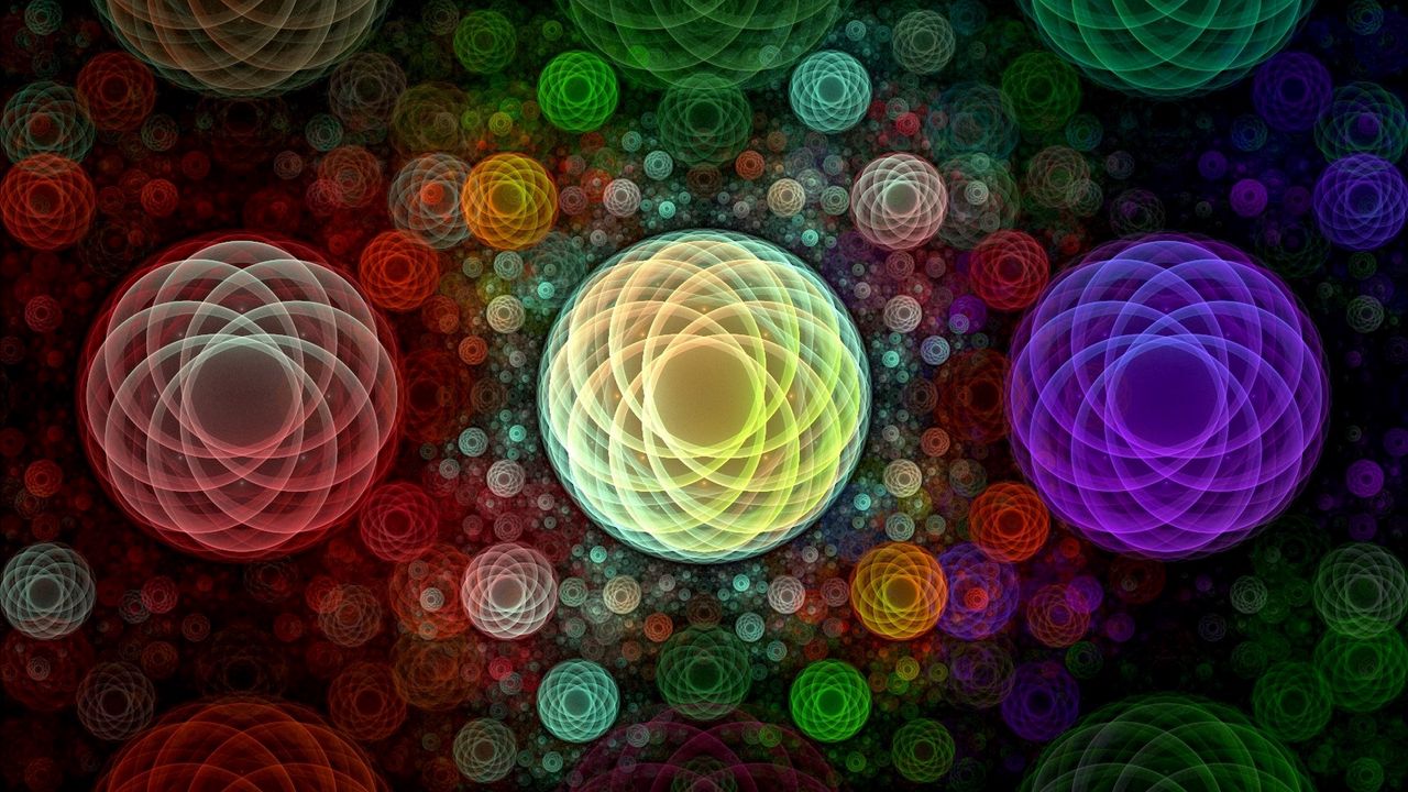 Wallpaper circles, bright, multi-colored