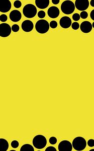 Preview wallpaper circles, bubbles, black, yellow, minimalism