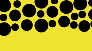 Preview wallpaper circles, bubbles, black, yellow, minimalism