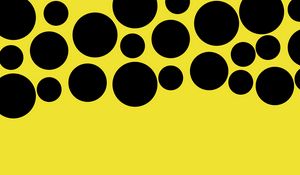 Preview wallpaper circles, bubbles, black, yellow, minimalism