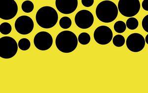 Preview wallpaper circles, bubbles, black, yellow, minimalism