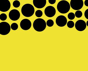 Preview wallpaper circles, bubbles, black, yellow, minimalism