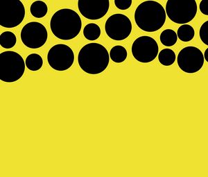 Preview wallpaper circles, bubbles, black, yellow, minimalism