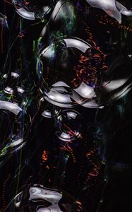 Preview wallpaper circles, bubbles, dark, lines