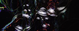 Preview wallpaper circles, bubbles, dark, lines