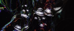 Preview wallpaper circles, bubbles, dark, lines