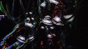 Preview wallpaper circles, bubbles, dark, lines