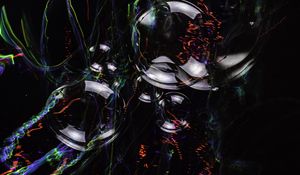 Preview wallpaper circles, bubbles, dark, lines
