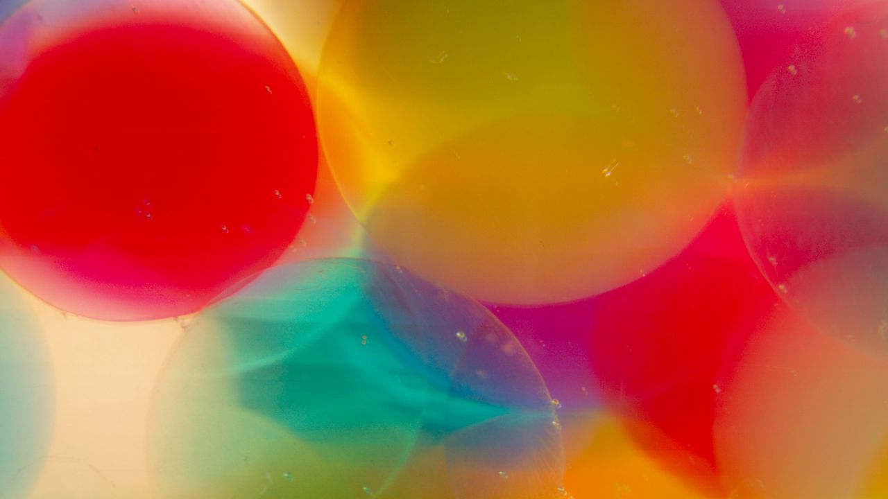 Wallpaper circles, bubbles, liquid, abstraction, colorful