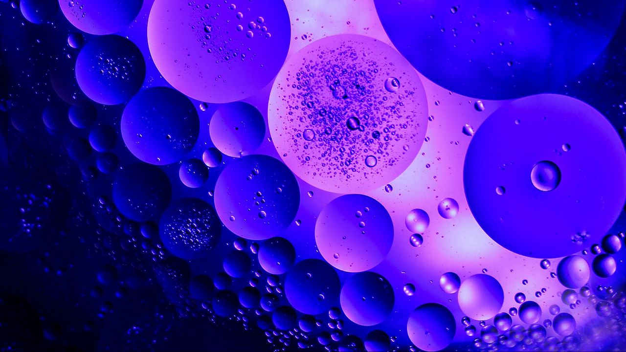 Wallpaper circles, bubbles, purple, macro, shape, dark