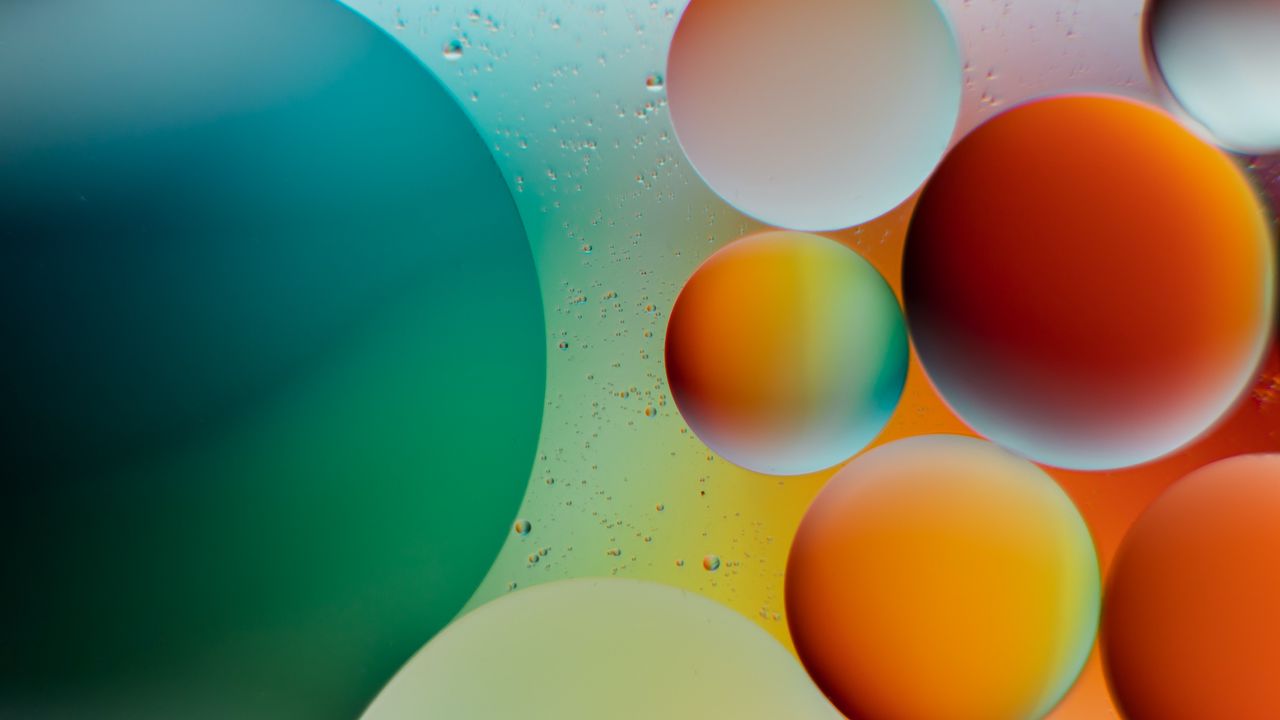 Wallpaper circles, bubbles, round, gradient, multicolored