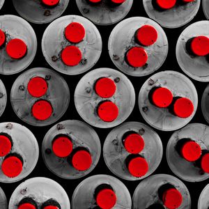 Preview wallpaper circles, buttons, metal, texture, red, gray