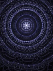 Preview wallpaper circles, depth, fractal, abstraction, blue